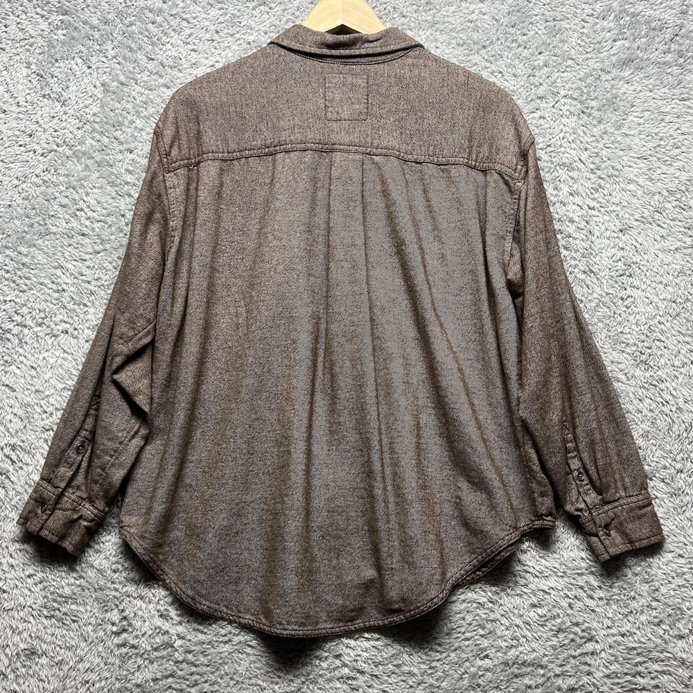 Aerie Shirt Womens Small Brown Anytime Fave Twill Oversized Relaxed Button Up - Picture 8 of 14